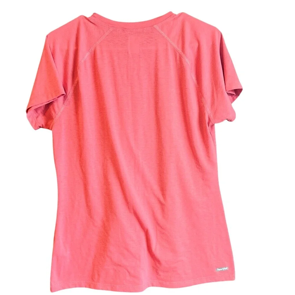 The North Face Womens VaporWick Short Sleeve Active T-Shirt Coral Pink Large EUC - Picture 5 of 6